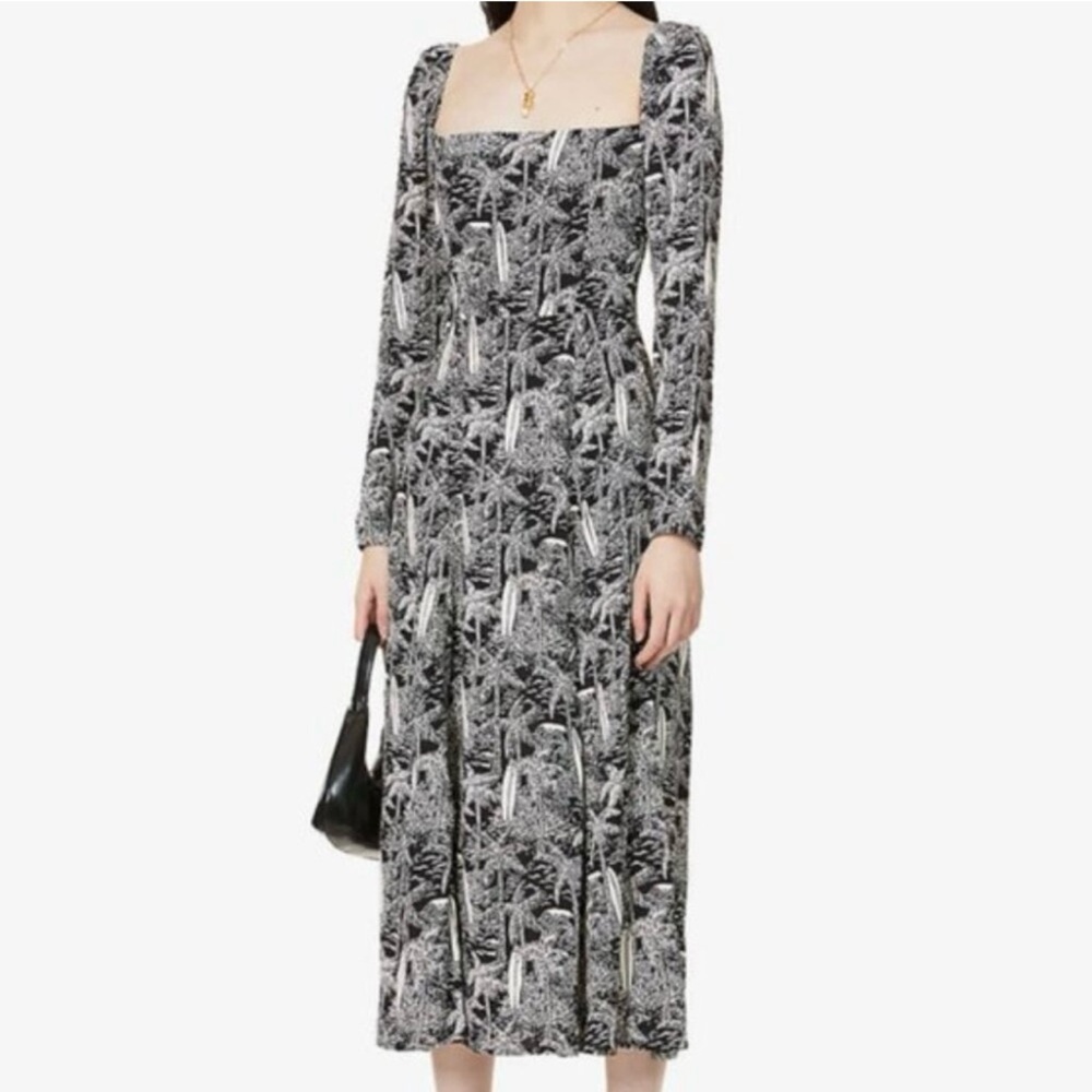 RARE Reformation Sigmund Dress in Palm Tree Print